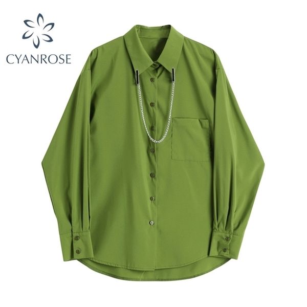 autumn green blouse women vintage oversize turn-down collar long sleeve casual loose lady shirts cardigan female fashion 210515, White
autumn green blouse women vintage oversize turn-down collar long sleeve casual loose lady shirts cardigan female fashion 210515, White