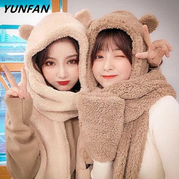 the two-piece hat and cute bear ears keep warm double-layer thickened female autumn winter scarf two-piec beanie/skull caps, Blue;gray
the two-piece hat and cute bear ears keep warm double-layer thickened female autumn winter scarf two-piec beanie/skull caps, Blue;gray
