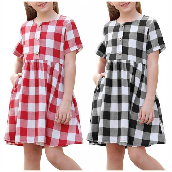 girl's dresses 2021 summer long dress for toddler kids baby girls button up pleated waist loose casual plaid princess clothes, Red;yellow
girl's dresses 2021 summer long dress for toddler kids baby girls button up pleated waist loose casual plaid princess clothes, Red;yellow