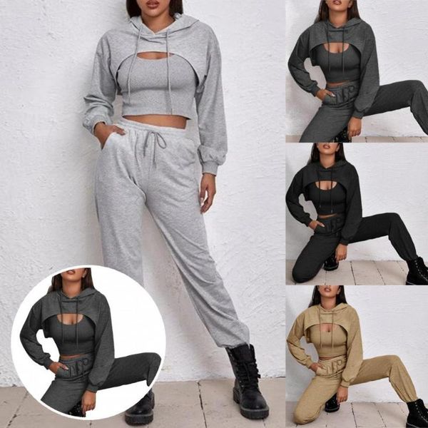 gym clothing loose autumn winter solid color hoodie vest drawstring sweatpants for daily wear, White;black
gym clothing loose autumn winter solid color hoodie vest drawstring sweatpants for daily wear, White;black