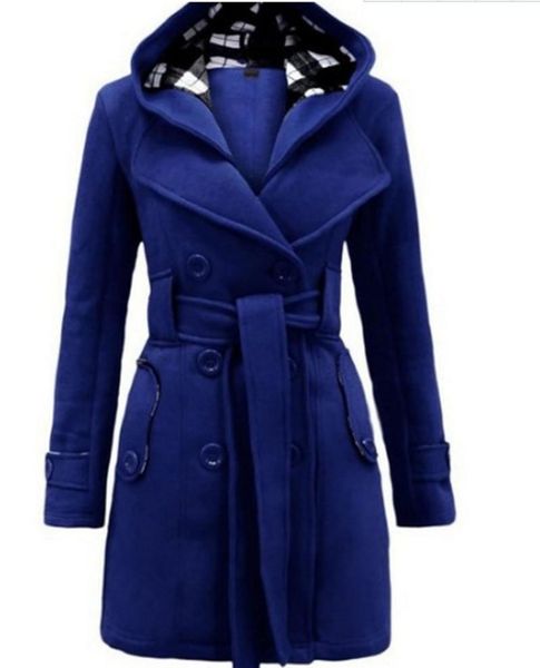 women's woolen coats warm long sleeves hooded outwear jacket ladies autumn winter belt double-breasted elegant overcoat down & parkas, Black
women's woolen coats warm long sleeves hooded outwear jacket ladies autumn winter belt double-breasted elegant overcoat down & parkas, Black