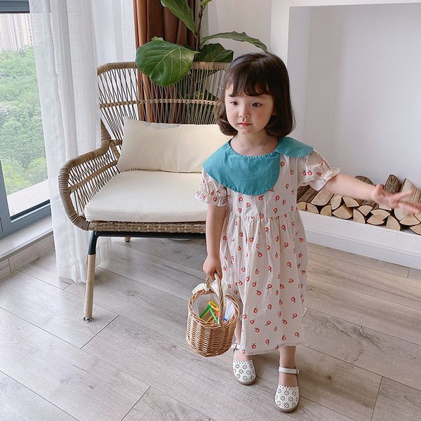 summer girls cute apple printed pure cotton long dress kids casual irregular collar short sleeve dresses 210508, Red;yellow
summer girls cute apple printed pure cotton long dress kids casual irregular collar short sleeve dresses 210508, Red;yellow