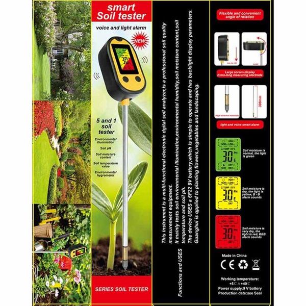 meters b2rf 6 in 1 soil ph meter sunlight tester garden flowers moisture sensor plants acidity humidity monitor
meters b2rf 6 in 1 soil ph meter sunlight tester garden flowers moisture sensor plants acidity humidity monitor