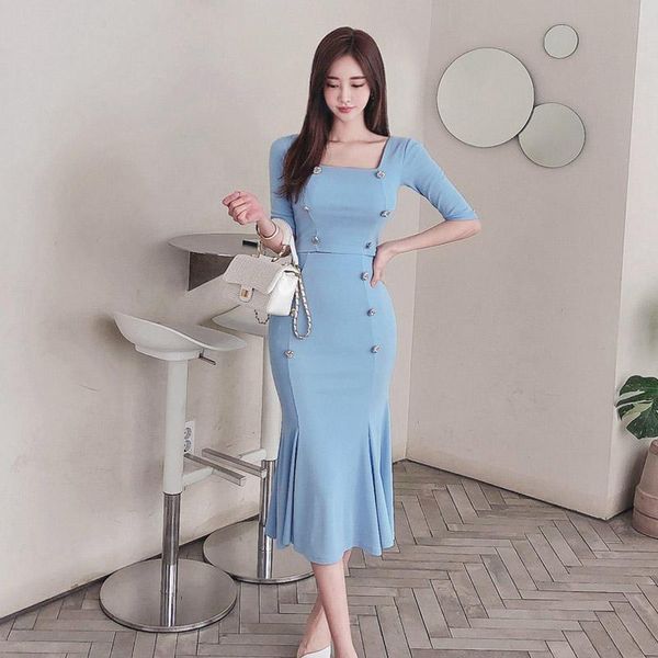 piece set for women summer blue half sleeve square neck short and long skirt knitted ladies office suit two dress, White
piece set for women summer blue half sleeve square neck short and long skirt knitted ladies office suit two dress, White
