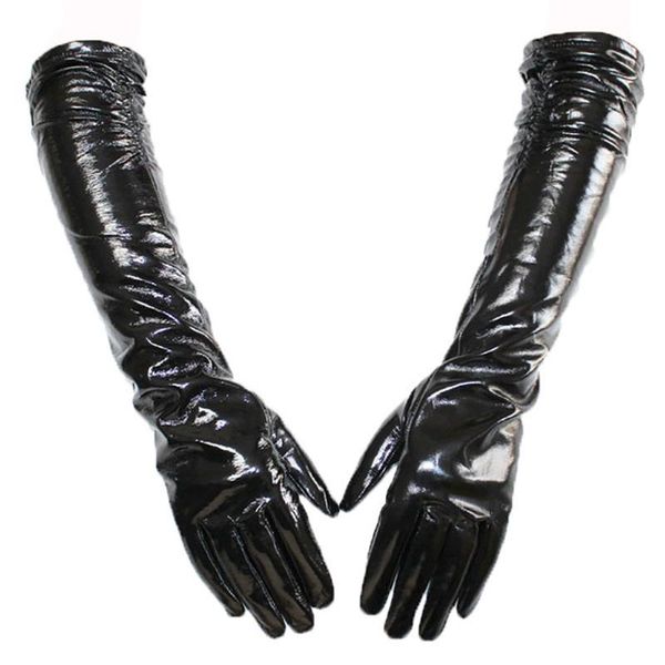 five fingers gloves women' long patent leather black elastic style cashmere lining fashion temperament mink collocation, Blue;gray
five fingers gloves women' long patent leather black elastic style cashmere lining fashion temperament mink collocation, Blue;gray