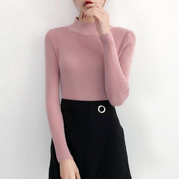 women's sweaters autumn winter women knitwear clothing solid color half high collar long sleeve slim elegant basic knitted pullover, White;black
women's sweaters autumn winter women knitwear clothing solid color half high collar long sleeve slim elegant basic knitted pullover, White;black