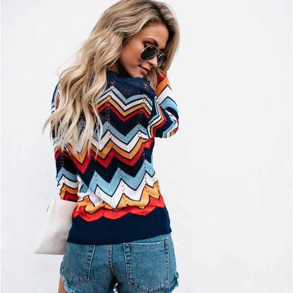 women's sweaters commuter round neck sweater female winter 2021 pullover knit clothes fashion striped rainbow shirt sale, White;black
women's sweaters commuter round neck sweater female winter 2021 pullover knit clothes fashion striped rainbow shirt sale, White;black