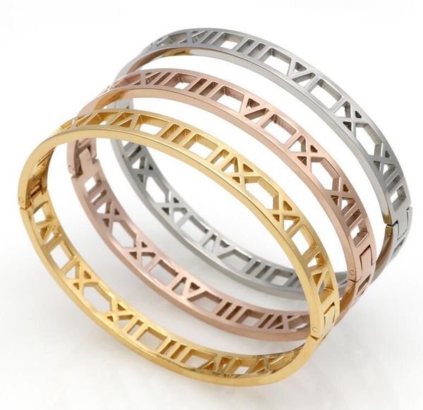 classic bracelet 3 colors beautiful and elegant hollow roman numeral bracelets bangles stainless steel bangle for woman gc689, Golden;silver
classic bracelet 3 colors beautiful and elegant hollow roman numeral bracelets bangles stainless steel bangle for woman gc689, Golden;silver