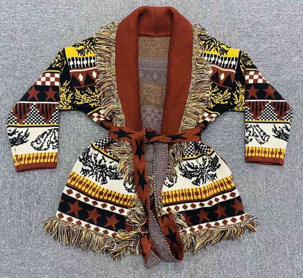 women's sweaters spring 2021 fashions jacquard borlas cashmere cardigans mesh belt c621, White;black
women's sweaters spring 2021 fashions jacquard borlas cashmere cardigans mesh belt c621, White;black