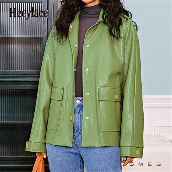 women's leather & faux streetwear jacket women 2021 spring autumn with belt single breasted medium long coats ladies outwear, Black
women's leather & faux streetwear jacket women 2021 spring autumn with belt single breasted medium long coats ladies outwear, Black