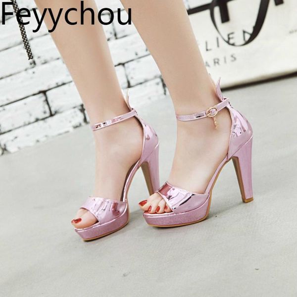 women's sandals buckle peep toe platform super high heel patent leather 2021 fashion party pink silver big size 34-43, Black
women's sandals buckle peep toe platform super high heel patent leather 2021 fashion party pink silver big size 34-43, Black