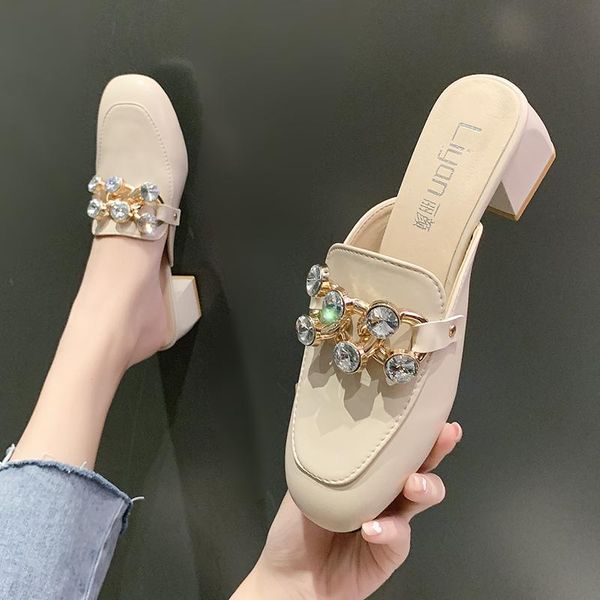 sandals fashion mules slippers beautiful pearl mid heels 1.97 inches women loafers (size 35-43), Black
sandals fashion mules slippers beautiful pearl mid heels 1.97 inches women loafers (size 35-43), Black