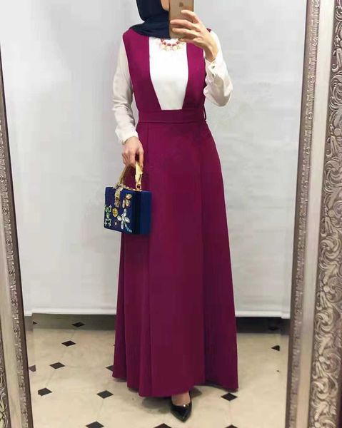 muslim two shoulder straps skirts women lace-up high waist big swing a-line suspender long skirt with straps islamic clothing, Red
muslim two shoulder straps skirts women lace-up high waist big swing a-line suspender long skirt with straps islamic clothing, Red
