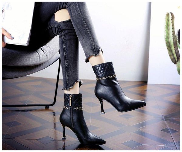 dress shoes fashion pointed stiletto high heel women heels quality elegant party ladies chain, Black
dress shoes fashion pointed stiletto high heel women heels quality elegant party ladies chain, Black