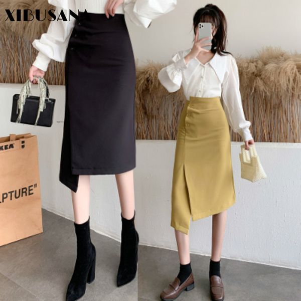 autumn fashion vintage drape irregular buttons skirts women's solid high waist loose female knee length 210423, Black
autumn fashion vintage drape irregular buttons skirts women's solid high waist loose female knee length 210423, Black