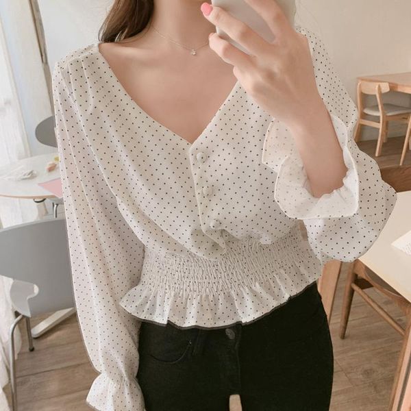 blouses woman 2021 long sleeve dot chiffon blouse women fashion v-neck blusas womens and c347 women's & shirts, White
blouses woman 2021 long sleeve dot chiffon blouse women fashion v-neck blusas womens and c347 women's & shirts, White