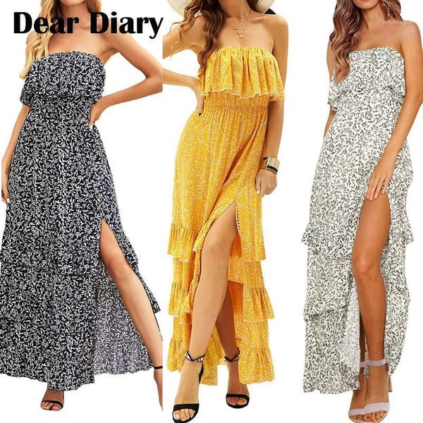casual dresses women's bohemian floral prints ruffle hem strapless maxi floor-length dress sundress korean clothing ropa mujer vestidos, Black;gray
casual dresses women's bohemian floral prints ruffle hem strapless maxi floor-length dress sundress korean clothing ropa mujer vestidos, Black;gray