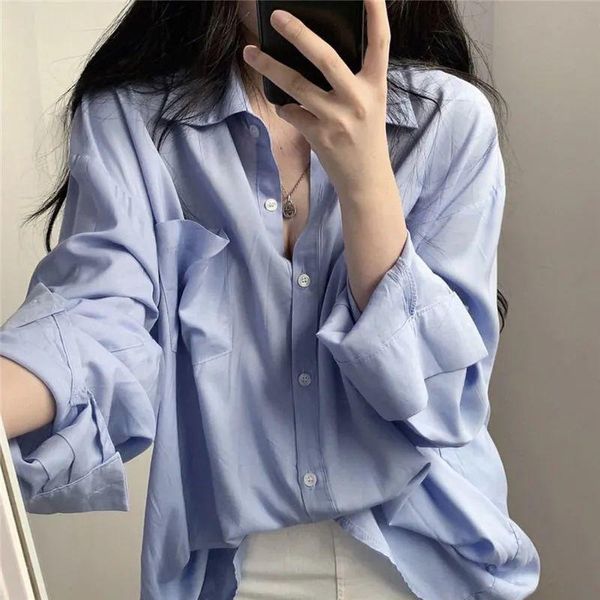 women's t-shirt women tshirt plain loose oversized female korean style blusas pockets solid color large clothes vintage tee, White
women's t-shirt women tshirt plain loose oversized female korean style blusas pockets solid color large clothes vintage tee, White