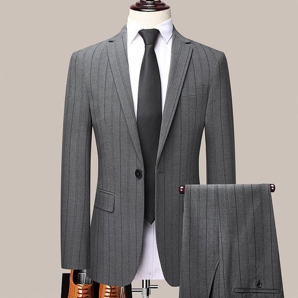men's suits & blazers 2022 business striped casual suit youth autumn slim fit two pieces, White;black
men's suits & blazers 2022 business striped casual suit youth autumn slim fit two pieces, White;black
