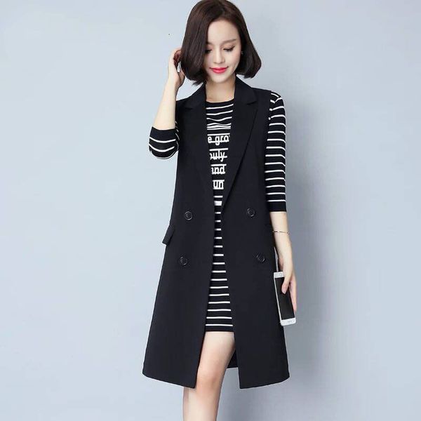 women's vests spring autumn mid-length waistcoat jacket large size office lady black long vest outwear work coat women ubda, Black;white
women's vests spring autumn mid-length waistcoat jacket large size office lady black long vest outwear work coat women ubda, Black;white