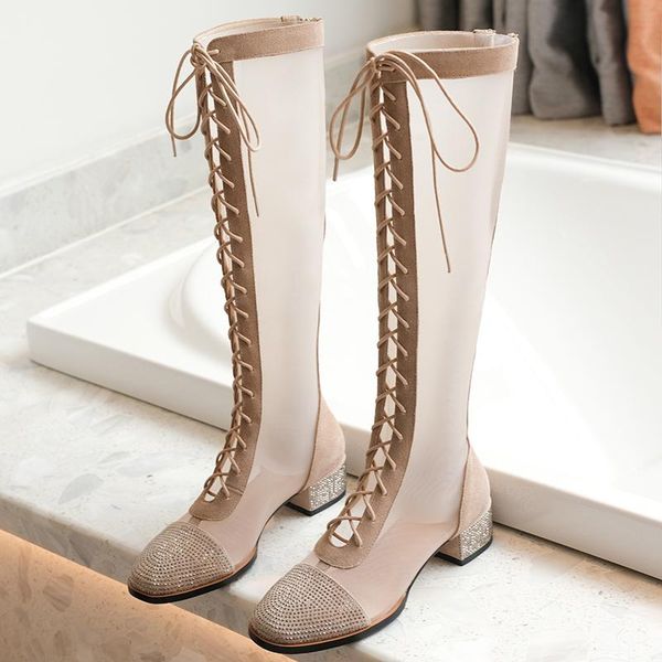 boots low heels women mesh knee high summer motorcycle genuine leather round toe night club long shoes woman, Black
boots low heels women mesh knee high summer motorcycle genuine leather round toe night club long shoes woman, Black