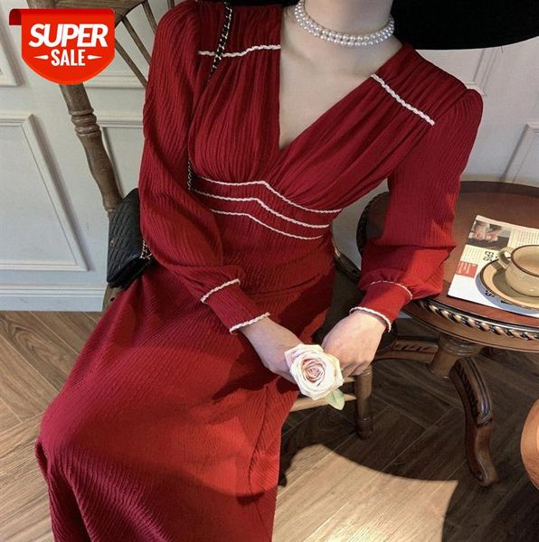 french little fragrant style dress female v-neck pleated long skirt is thin and elegant #xz6s, Black;gray
french little fragrant style dress female v-neck pleated long skirt is thin and elegant #xz6s, Black;gray