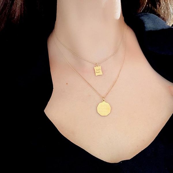 pendant necklaces goodluck double necklace for women classic small square card titanium steel cold air clavicle chain, Silver
pendant necklaces goodluck double necklace for women classic small square card titanium steel cold air clavicle chain, Silver