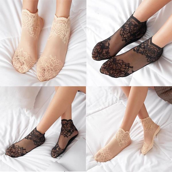 women's ladies girls summer mesh silk socks for female ultrathin transparent nylon short with lace embroidered & hosiery, Black;white
women's ladies girls summer mesh silk socks for female ultrathin transparent nylon short with lace embroidered & hosiery, Black;white
