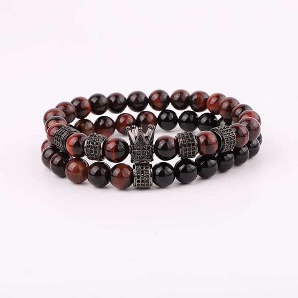 beaded, strands natural red tiger eye onyx stone beads cubic zircon charm elastic bracelet set jewelry men, Black
beaded, strands natural red tiger eye onyx stone beads cubic zircon charm elastic bracelet set jewelry men, Black