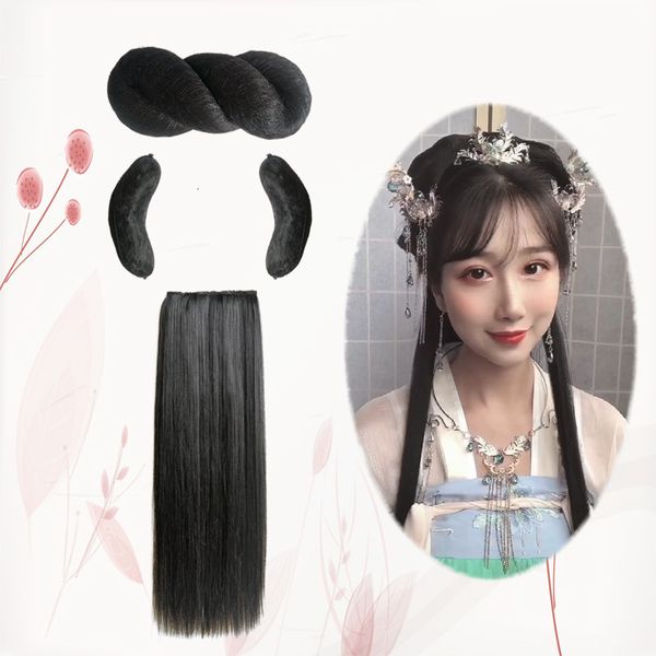 novice wig suit ancient chinese costume fairy mahua pad contract straight hair film cos performance bun, Black
novice wig suit ancient chinese costume fairy mahua pad contract straight hair film cos performance bun, Black