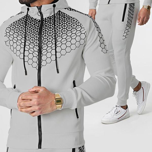 men's tracksuits 2021 autumn high street -selling fashion trend zipper jacket sports jogging pants suit casual slim men, Gray
men's tracksuits 2021 autumn high street -selling fashion trend zipper jacket sports jogging pants suit casual slim men, Gray