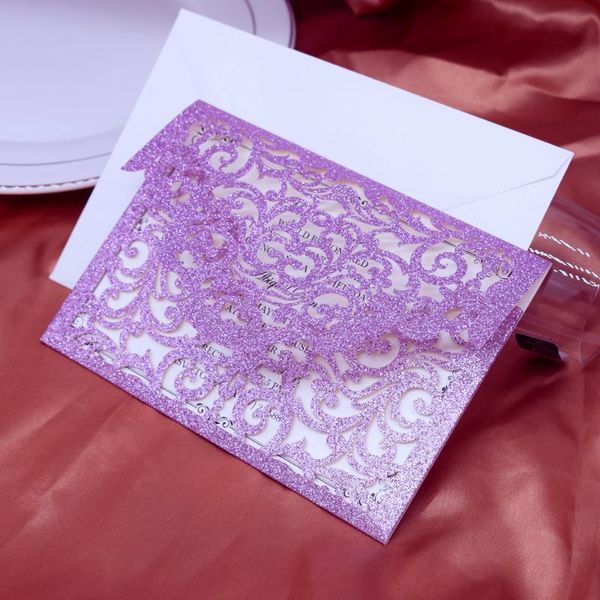 greeting cards 50pcs purple gold silver red champagne glitter laser cut wedding invitations with envelope, custom printable quinceanera invi
greeting cards 50pcs purple gold silver red champagne glitter laser cut wedding invitations with envelope, custom printable quinceanera invi