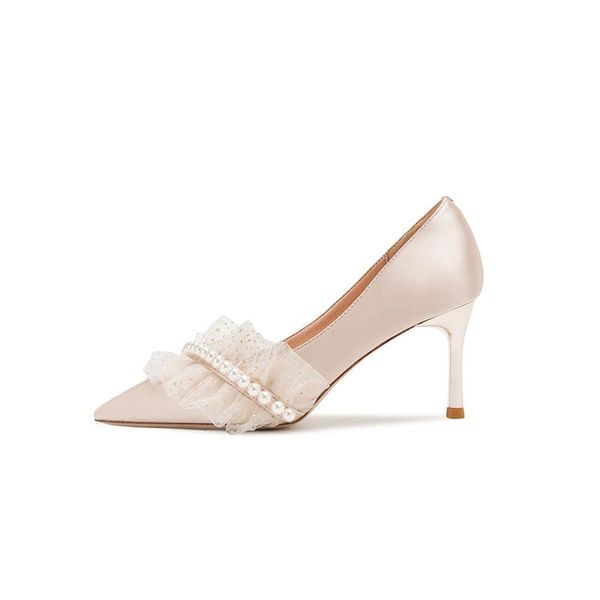 dress shoes fashion women's high heels pointed toe stilettos bridal pumps champagne lace pearls decor k4, Black
dress shoes fashion women's high heels pointed toe stilettos bridal pumps champagne lace pearls decor k4, Black