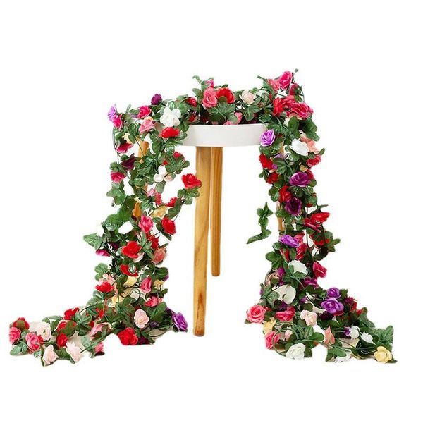 decorative flowers & wreaths 250cm rose artificial christmas garland for wedding home room decoration spring autumn garden arch diy fake pla
decorative flowers & wreaths 250cm rose artificial christmas garland for wedding home room decoration spring autumn garden arch diy fake pla
