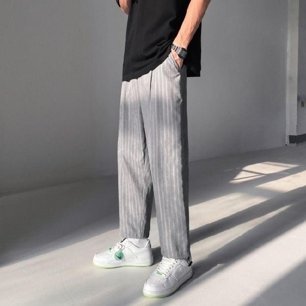 men's pants striped ice silk korean fashion casual loose drawstring streetwear all-match trousers men, Black
men's pants striped ice silk korean fashion casual loose drawstring streetwear all-match trousers men, Black