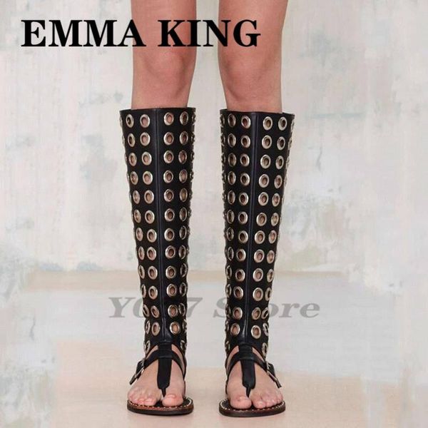 split leather women summer boots silver metal circle rome open-toe black flat shoes knee high gladiator sandals
split leather women summer boots silver metal circle rome open-toe black flat shoes knee high gladiator sandals