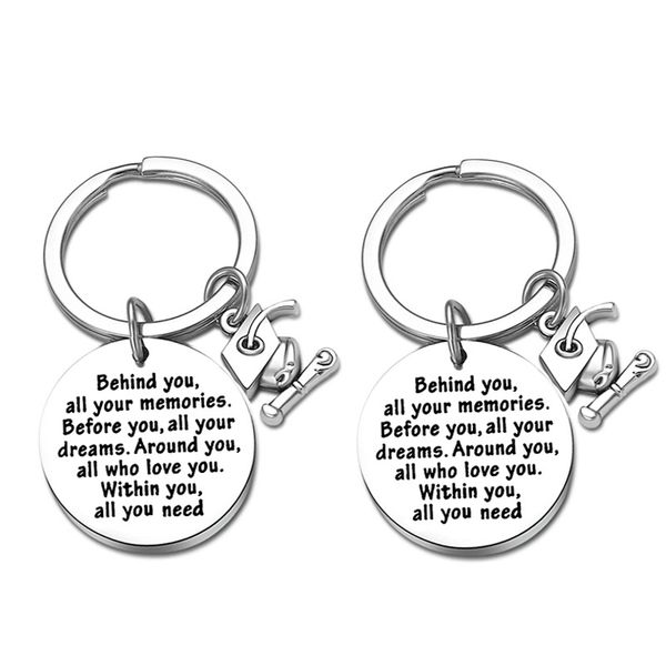 2021 30mm creative key ring graduation season gift doctor hat pendant keychain "behind you, all your memories" jewelry accessories, Slivery;golden
2021 30mm creative key ring graduation season gift doctor hat pendant keychain "behind you, all your memories" jewelry accessories, Slivery;golden