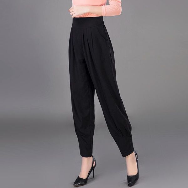 women's pants & capris 2021 spring and autumn fashion loose pleated harem, Black;white
women's pants & capris 2021 spring and autumn fashion loose pleated harem, Black;white
