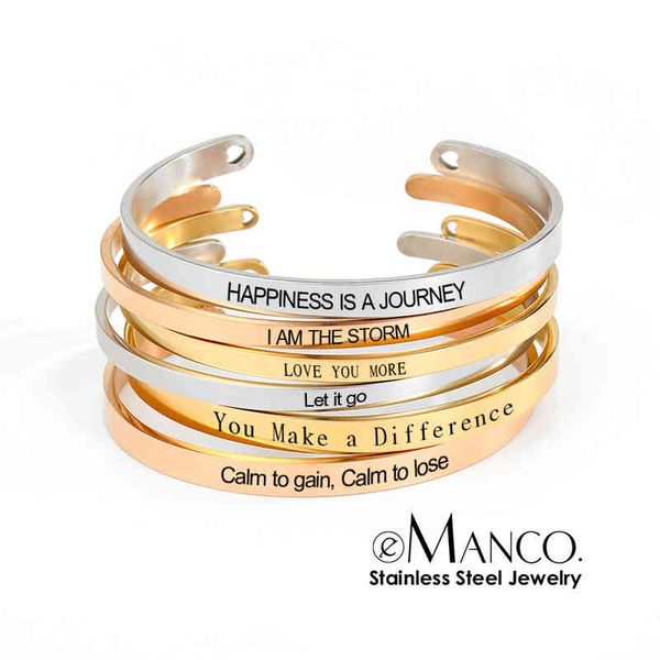 emanco width 6mm laser engraved positive quote letter cuff bracelets bangles men stainless steel luxury bangle bracelet pulseras, Golden;silver
emanco width 6mm laser engraved positive quote letter cuff bracelets bangles men stainless steel luxury bangle bracelet pulseras, Golden;silver