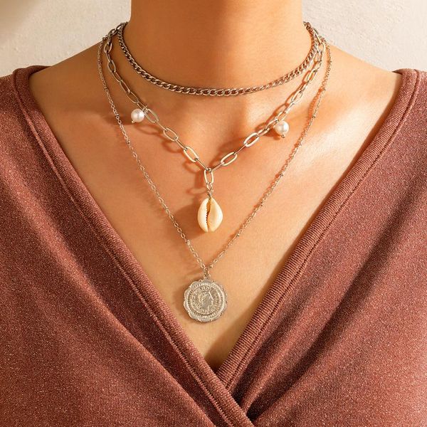 pendant necklaces vintage portrait pandent clavicle chain choker necklace for women geometry pearl shell bohemian jewelry collar 1852, Silver
pendant necklaces vintage portrait pandent clavicle chain choker necklace for women geometry pearl shell bohemian jewelry collar 1852, Silver