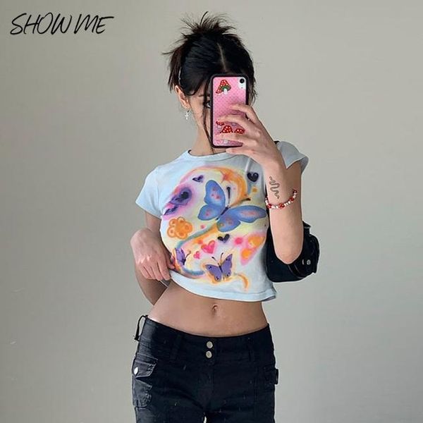 women's t-shirt graphic t shirts y2k aesthetic woman tshirts o-neck fashion summer short tees egirls butterfly print slim crop, White
women's t-shirt graphic t shirts y2k aesthetic woman tshirts o-neck fashion summer short tees egirls butterfly print slim crop, White