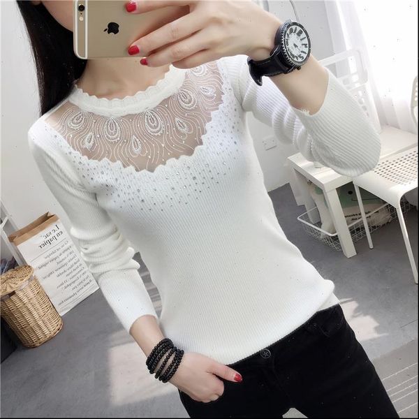 lace wave o neck autumn women sweater pullovers hollow out winter bodycon ladies white elasticity diamond long sleeve jumper, White;black
lace wave o neck autumn women sweater pullovers hollow out winter bodycon ladies white elasticity diamond long sleeve jumper, White;black
