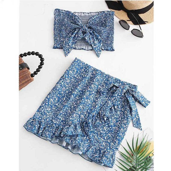 inspired 2 piece set women blue floral print summer two piece set ruched strapless bow tied 2 piece outfits for women 210412, White
inspired 2 piece set women blue floral print summer two piece set ruched strapless bow tied 2 piece outfits for women 210412, White
