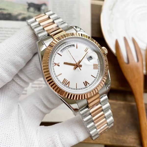 17 styles fashion men watches automatic mechanical stainless steel strap mens wristwatches 2813 movement 41mm daydate watch male wristwatch, Slivery;brown
17 styles fashion men watches automatic mechanical stainless steel strap mens wristwatches 2813 movement 41mm daydate watch male wristwatch, Slivery;brown