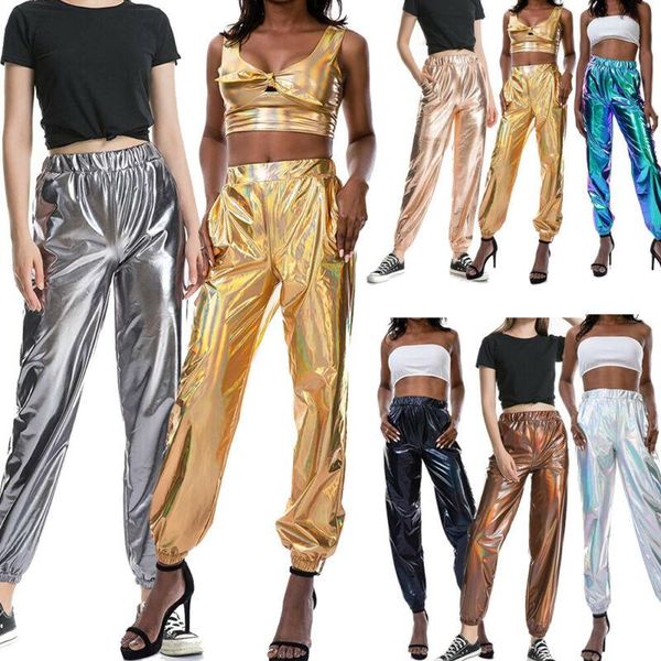 women stretch pants plus size sweatpants metallic shiny jogger casual high waist holographic color trouser ropa mujer women's & capris, Black;white
women stretch pants plus size sweatpants metallic shiny jogger casual high waist holographic color trouser ropa mujer women's & capris, Black;white