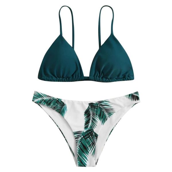 women's swimwear bikini 2021 leaf random print set push-up swimsuit beachwear padded women tankini bathing suit, White;black
women's swimwear bikini 2021 leaf random print set push-up swimsuit beachwear padded women tankini bathing suit, White;black