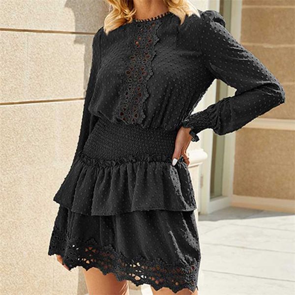 elegant black long sleeve dress women chiffon lace ruffle office dresses autumn ladies casual mini sundress vestidos mujer 211110, Black;gray
elegant black long sleeve dress women chiffon lace ruffle office dresses autumn ladies casual mini sundress vestidos mujer 211110, Black;gray
