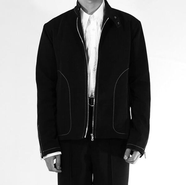 men's jackets s-6xl / spring fashion personalized large size customization slim-fit white line classic stand-up jacket, Black;brown
men's jackets s-6xl / spring fashion personalized large size customization slim-fit white line classic stand-up jacket, Black;brown