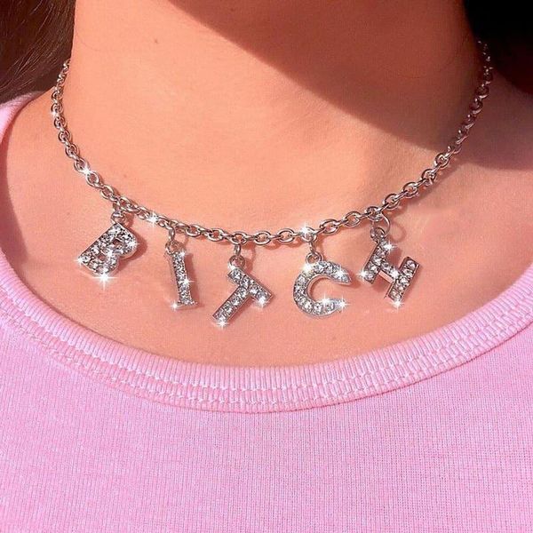 pendant necklaces necklace jewelry punk personality fashion rhinestone letter women gothic statement gifts bijoux chain, Silver
pendant necklaces necklace jewelry punk personality fashion rhinestone letter women gothic statement gifts bijoux chain, Silver