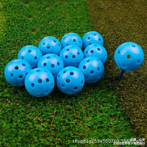 golf practice 42mm pe plastic 26 hole indoor and outdoor weifu ball blue2021